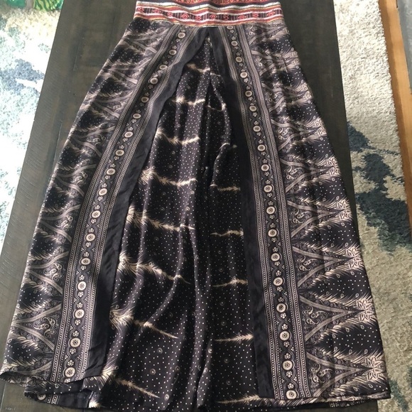 NEW Bali Queen Pocahontas Wide Leg High Rise Pants Embroidered Beach Travel - Picture 7 of 16